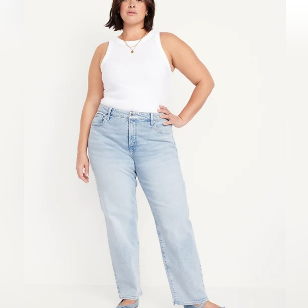 Old Navy Women's High-Rise OG Straight Jeans Secret Smooth Pockets Size 16